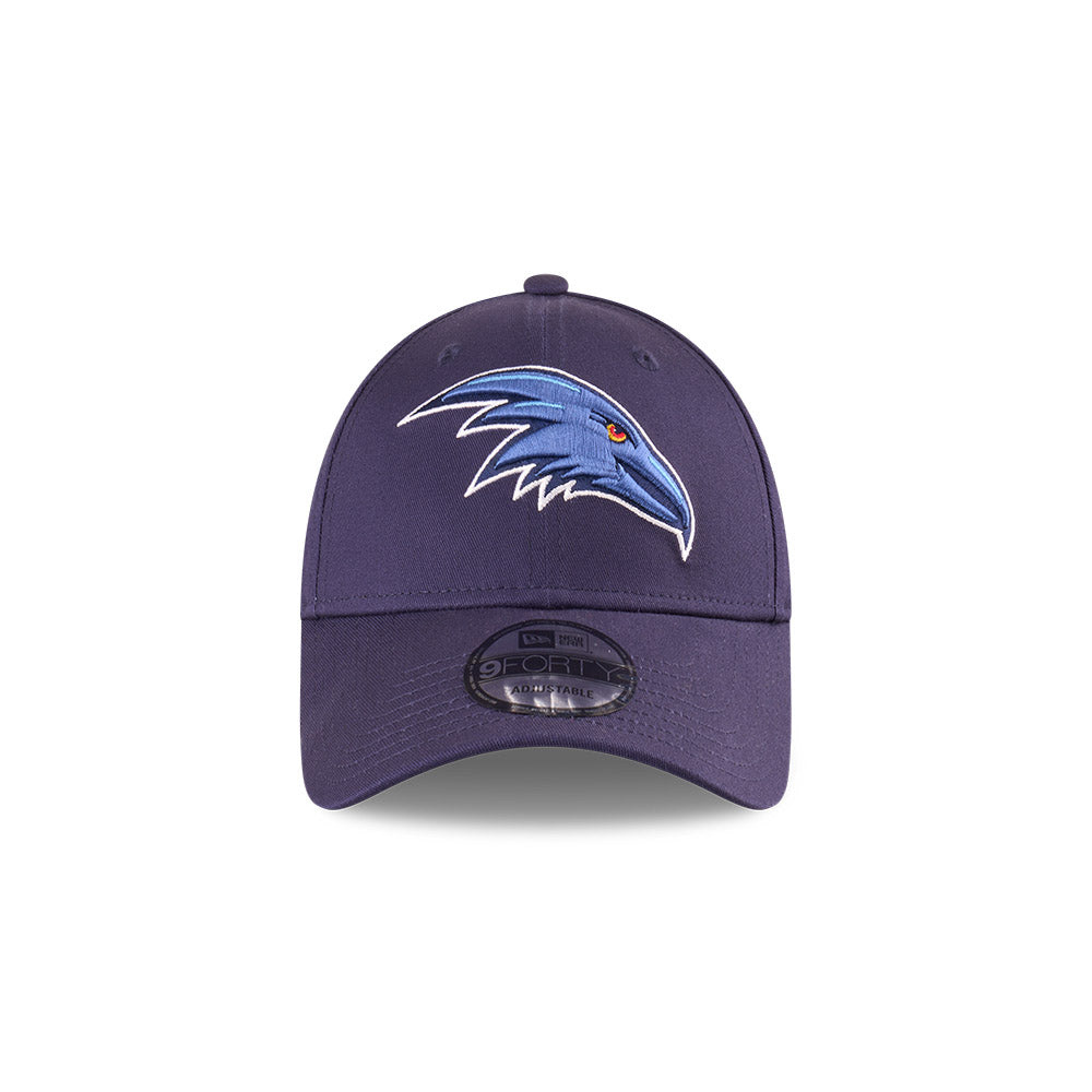 Adelaide Crows Youth Hat - AFL 2025 Badged Navy Blue OTC 9Forty Kids Strapback Cap - New Era